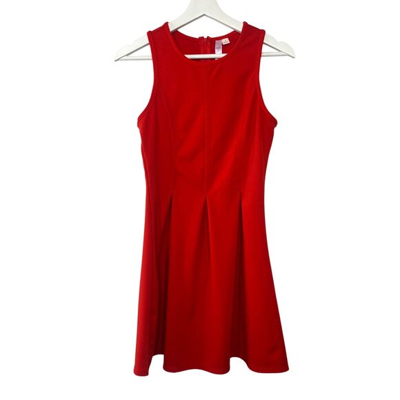 Alya Dress Womens Sz Small Mini Sleeveless Fit and Flare Pleated Red Work Casual - Picture 1 of 12